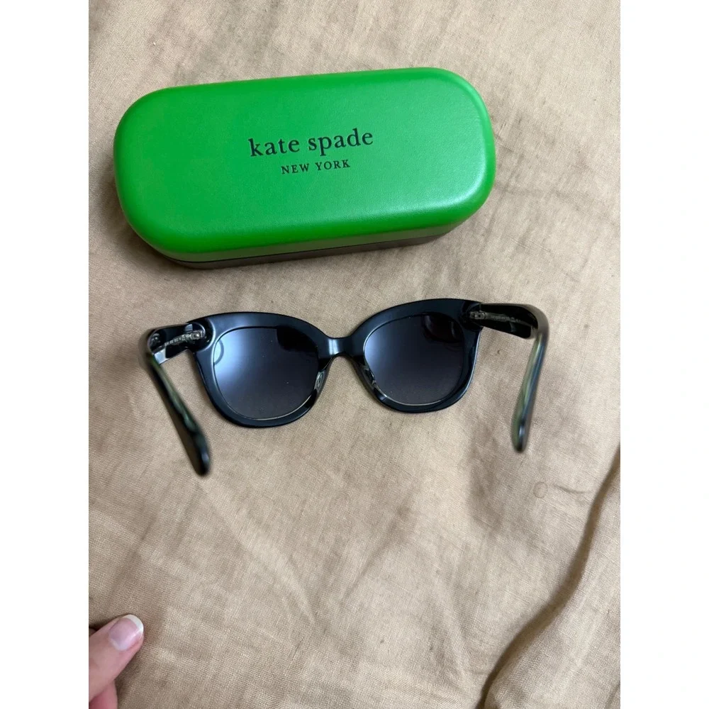 Kate Spade Belah/S Black Cat Eye Sunglasses Gold Glitter Detail